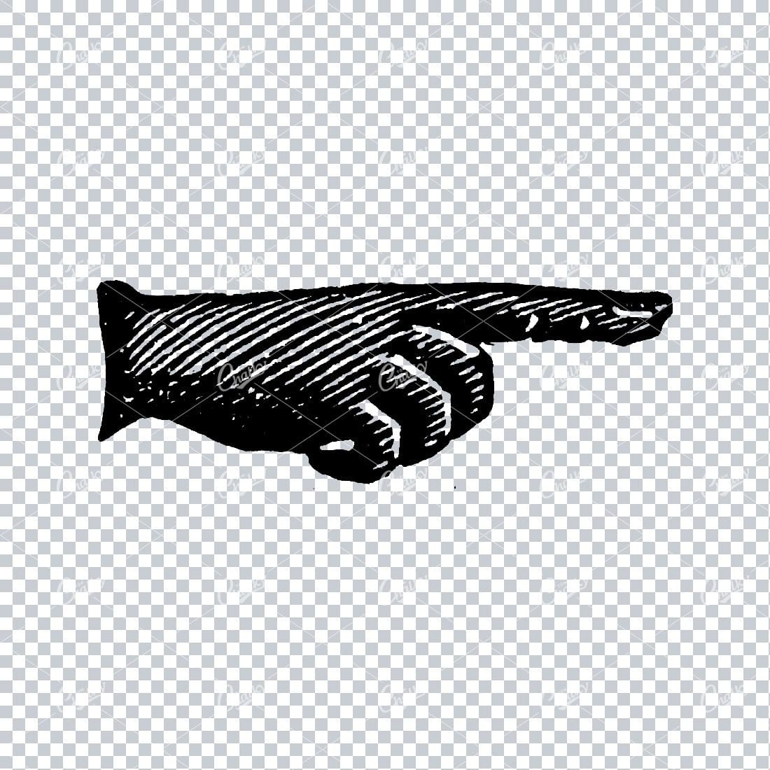 Vintage Illustration of a Hand Pointing No.3