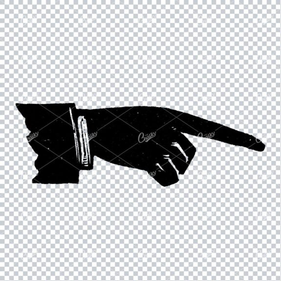 Vintage Illustration of a Hand Pointing No.4