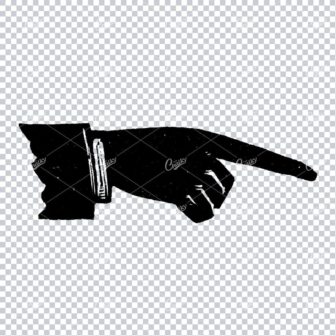 Vintage Illustration of a Hand Pointing No.4