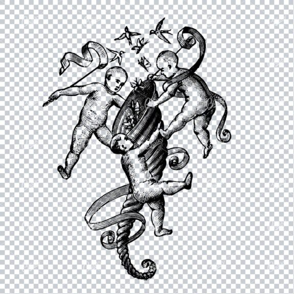 Unique Illustration of Three Cherubs