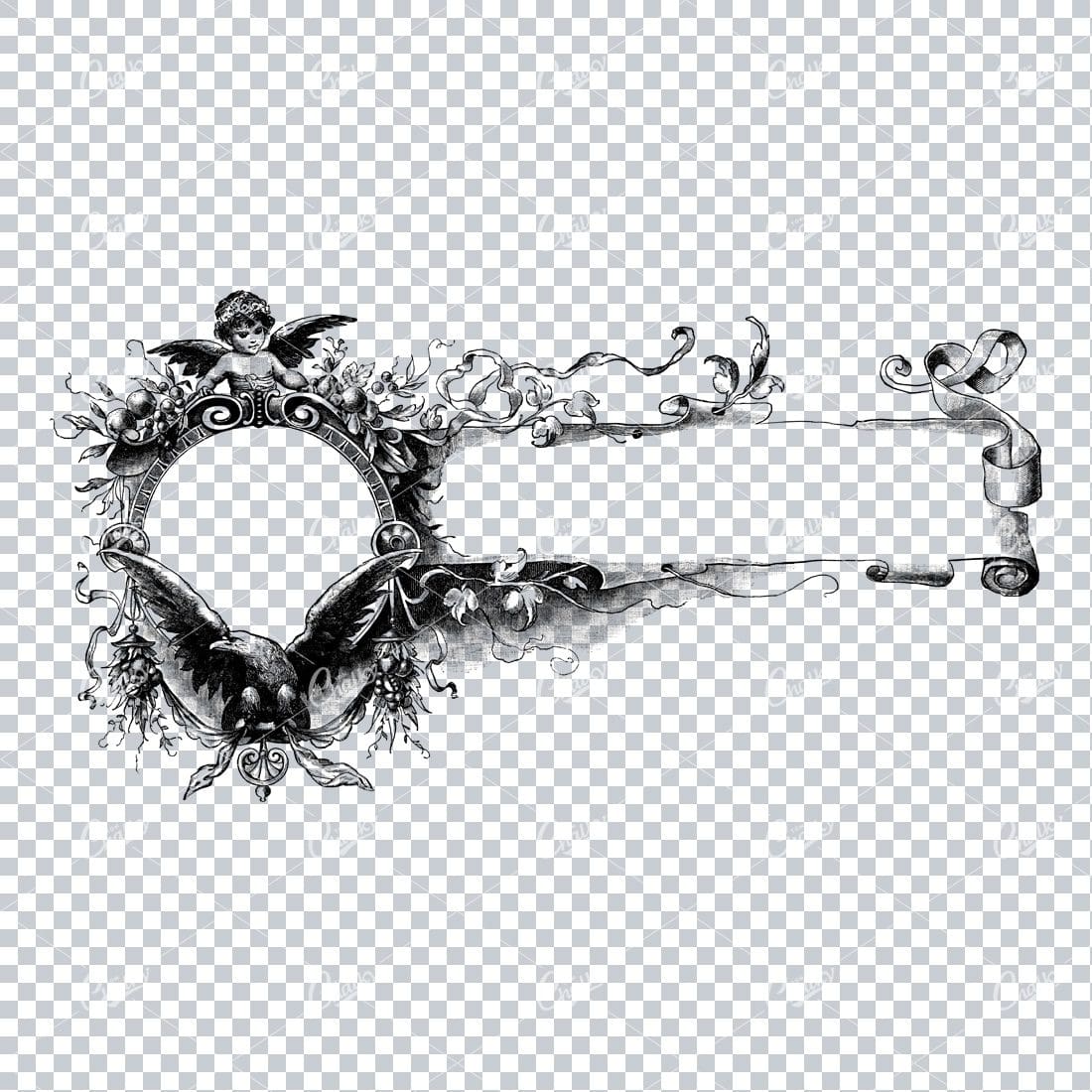 Decorative Vintage Illustration - Border / Frame Template No.16