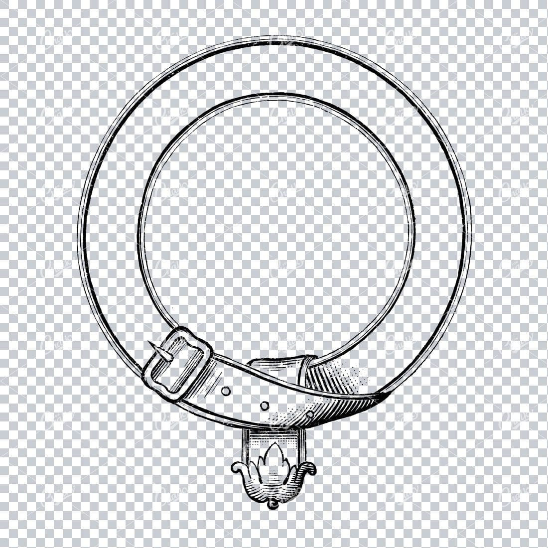 Vintage Illustration of a Frame made with a Belt and Buckle No.1