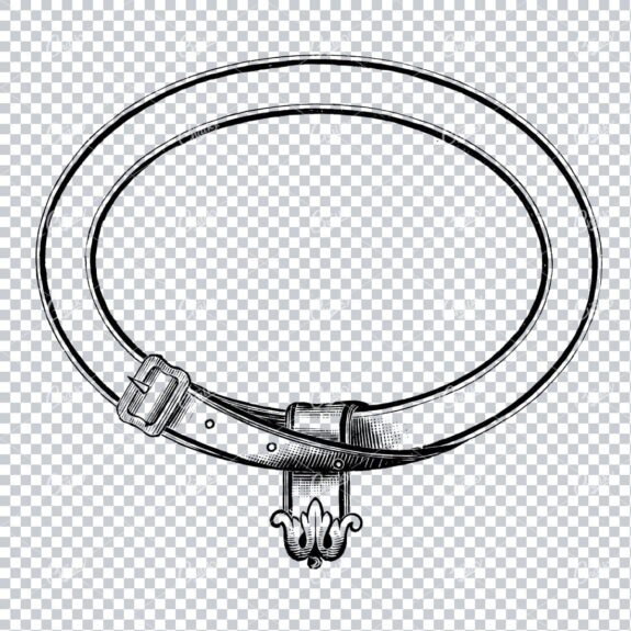 Vintage Illustration of a Frame made with a Belt and Buckle No.2