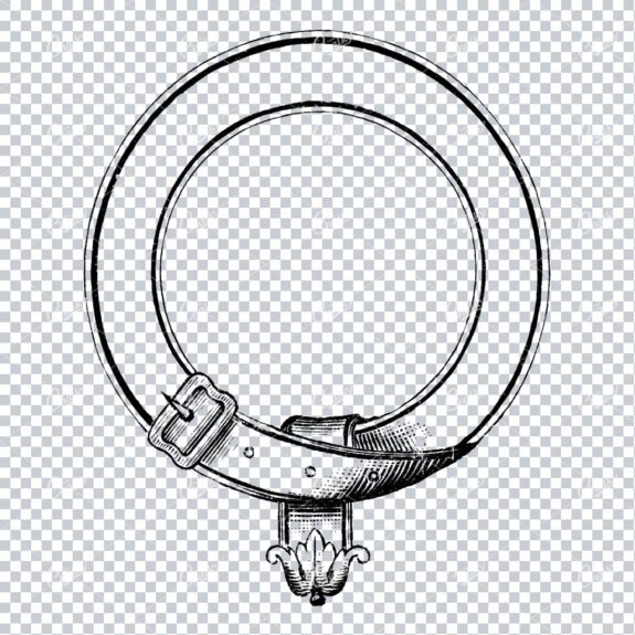 Vintage Illustration of a Frame made with a Belt and Buckle No.3