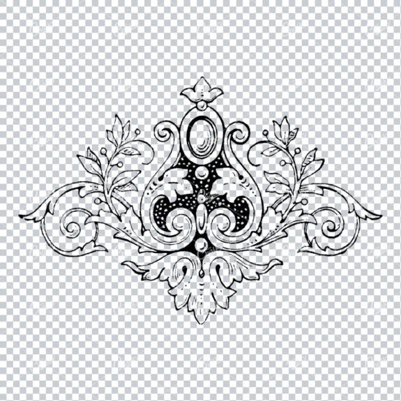 Antique Flourished / Floral Design Element No.2