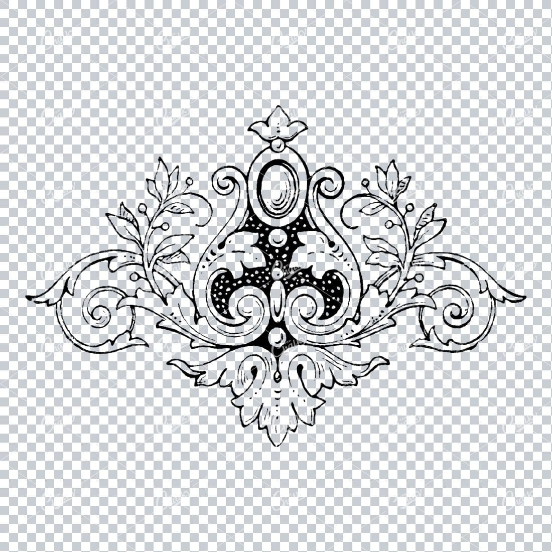 Antique Flourished / Floral Design Element No.2