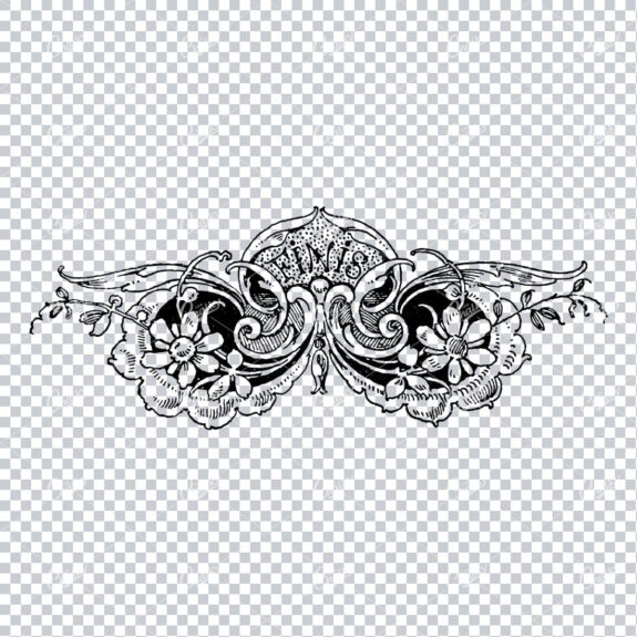 Antique Flourished / Floral Design Element No.4