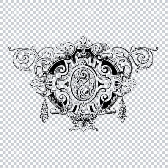 Antique Flourished / Floral Design Element No.5