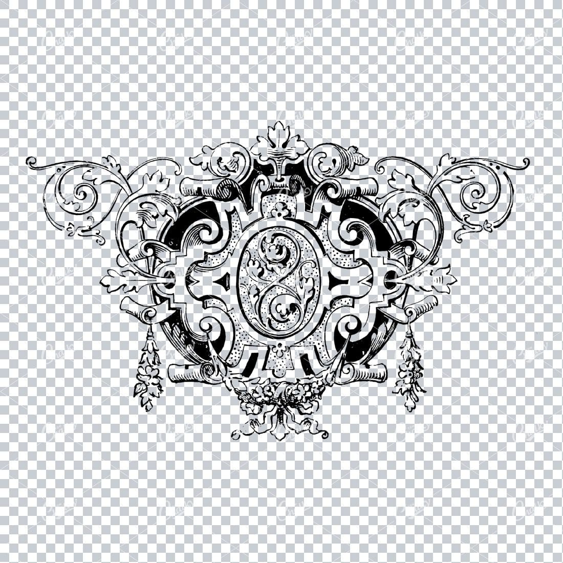 Antique Flourished / Floral Design Element No.5