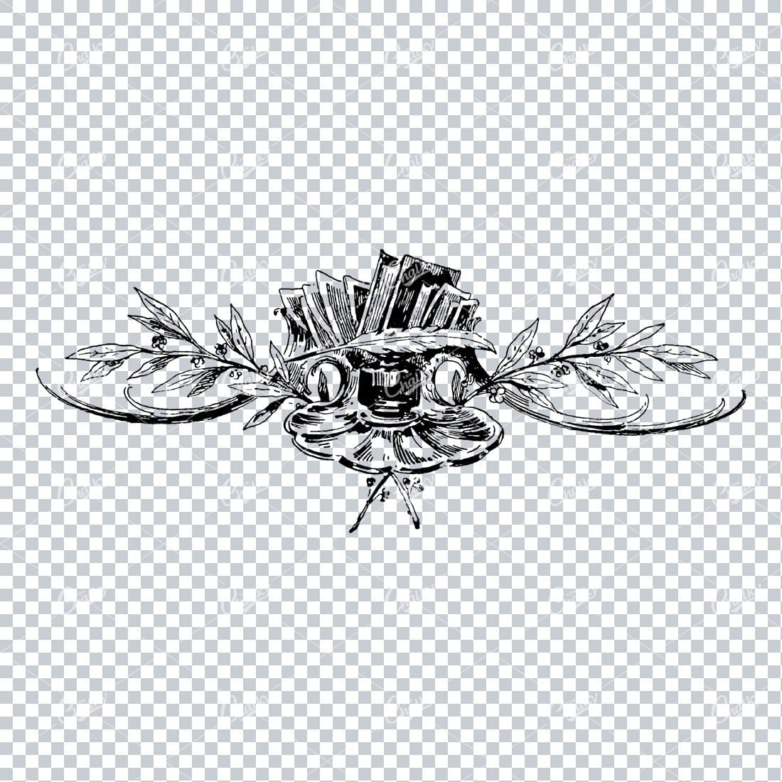 Antique Flourished / Floral Design Element No.6