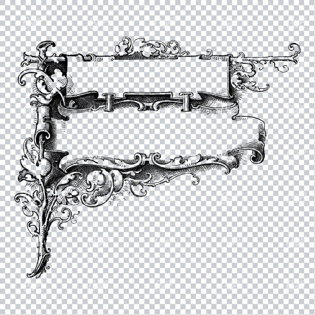 Decorative Vintage Illustration - Border / Frame Template No.71