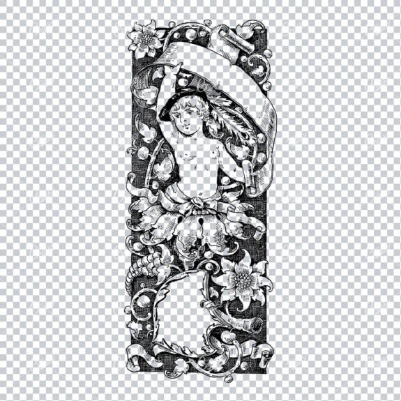 Decorative Vintage Illustration - Border / Frame Template No.91