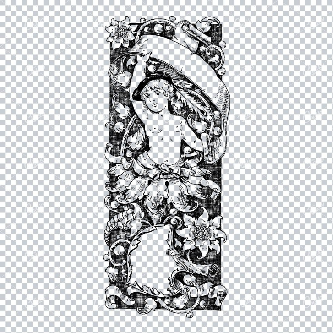 Decorative Vintage Illustration - Border / Frame Template No.91