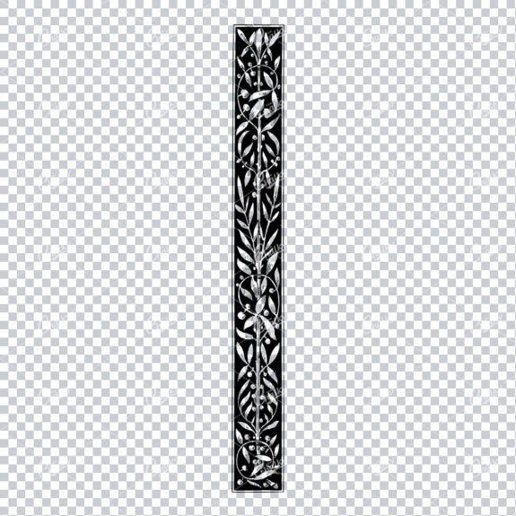 Antique Column Floral / Botanical Design Element