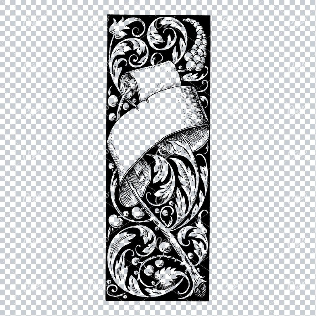 Decorative Vintage Illustration - Border / Frame Template No.100