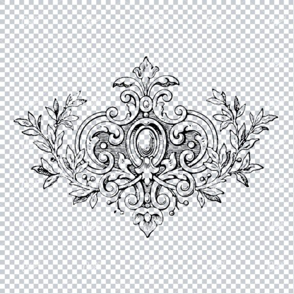 Antique Flourished / Floral Design Element No.10