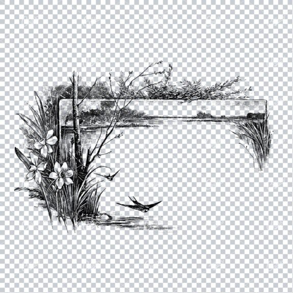 Decorative Vintage Illustration - Border / Frame Template No.114