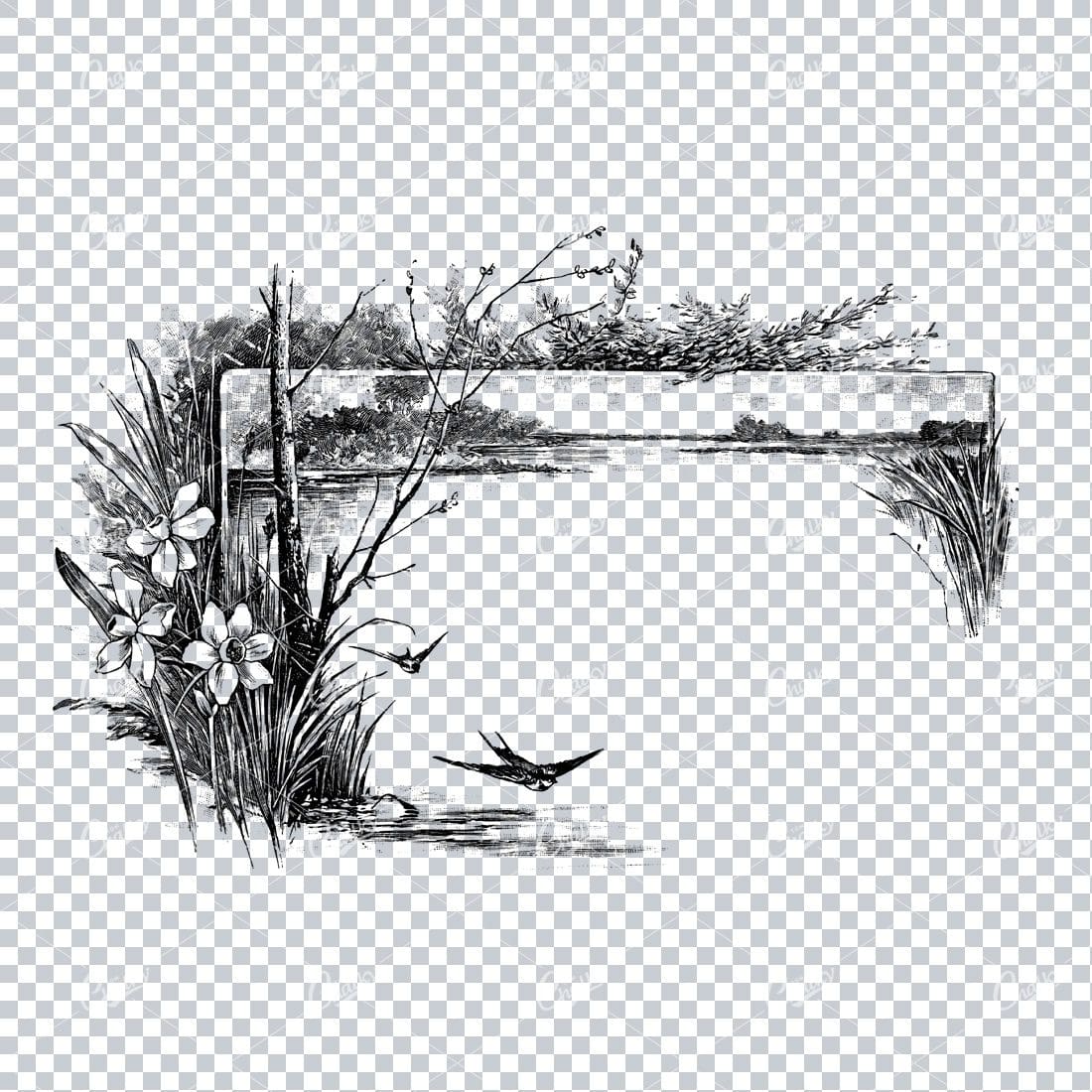 Decorative Vintage Illustration - Border / Frame Template No.114