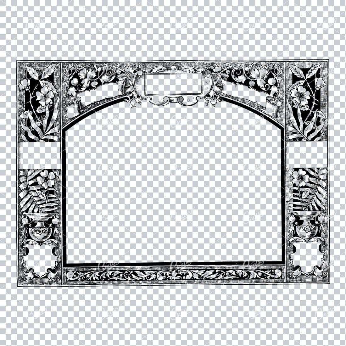 Decorative Vintage Illustration - Border / Frame Template No.115