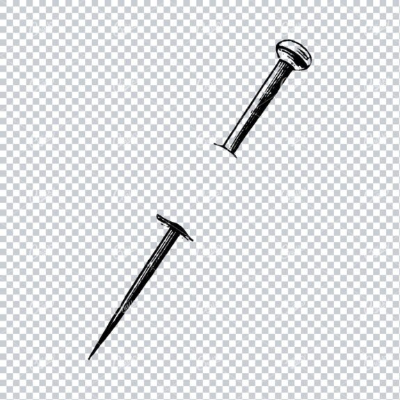 Illustration of a Pin going Through / Under Paper