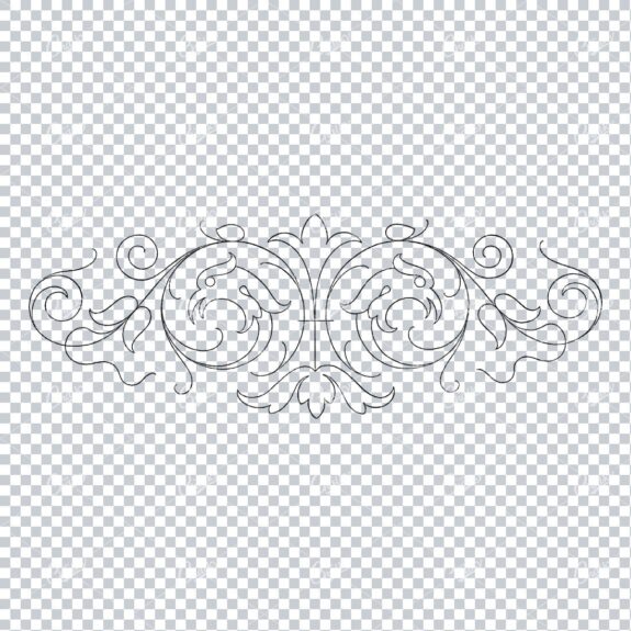 Antique Flourished Line Art Design Element No.1