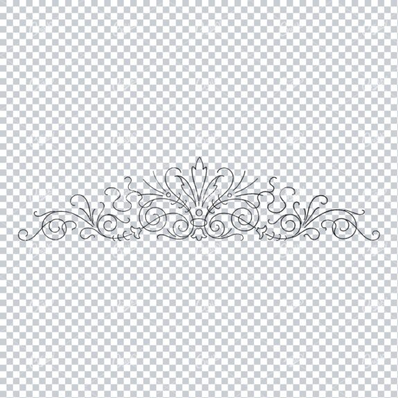 Antique Flourished Line Art Design Element No.7