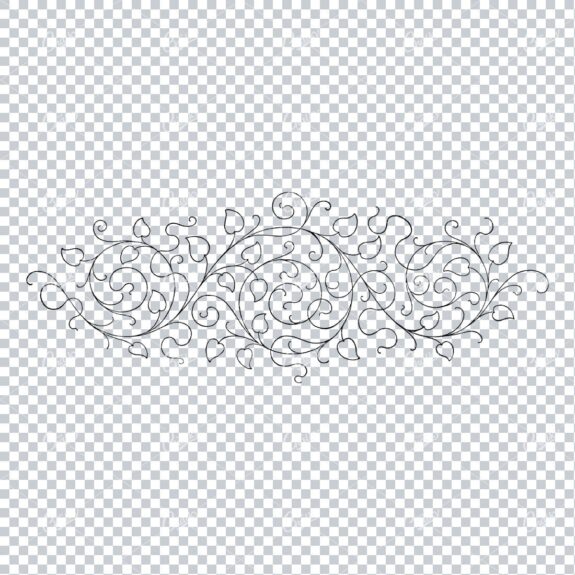 Antique Flourished Line Art Design Element No.8