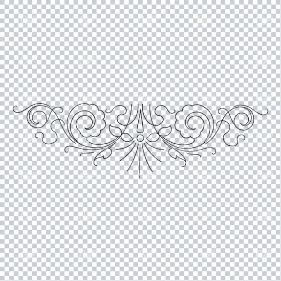 Antique Flourished Line Art Design Element No.10