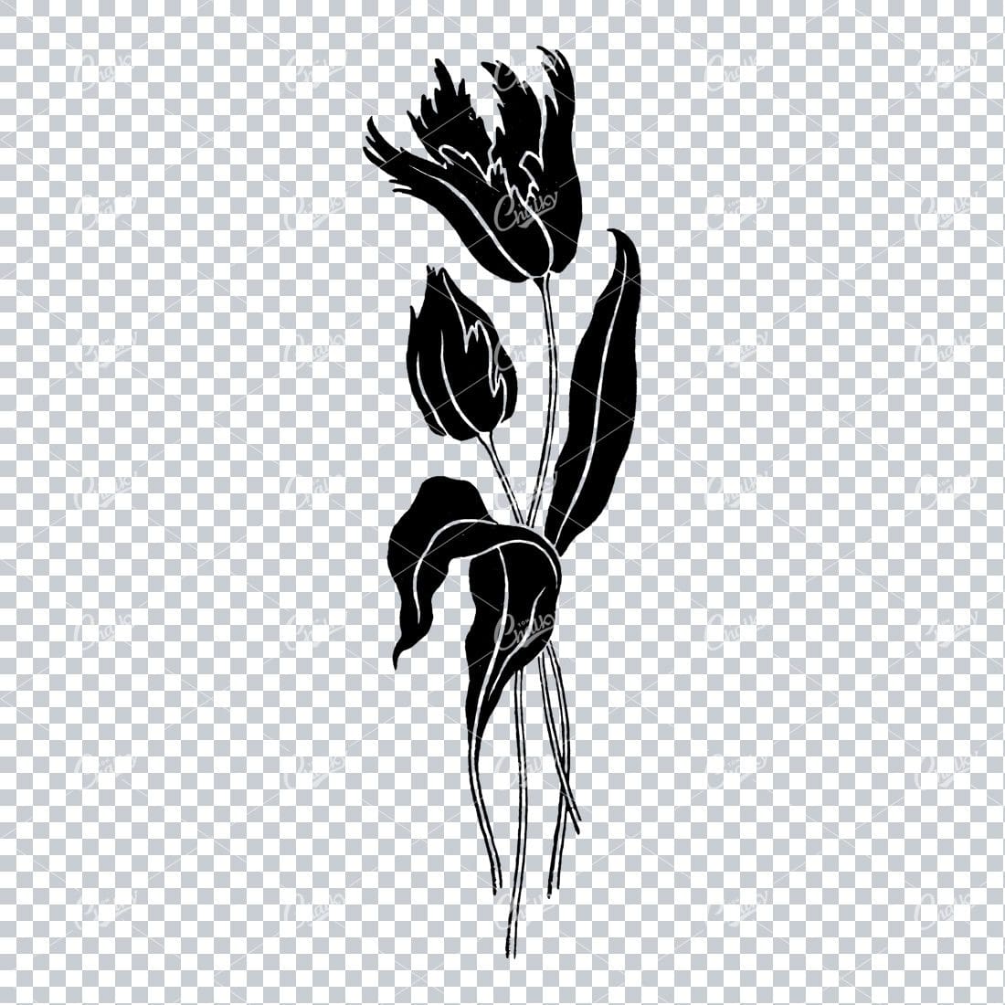 Line Art Illustration of a Flower No.5