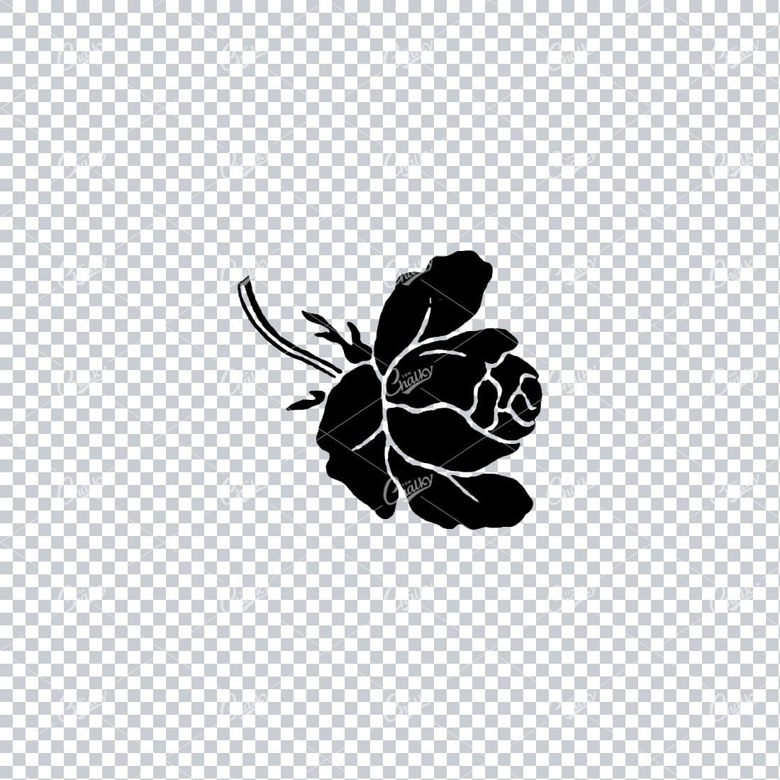 Line Art Illustration of a Flower No.9