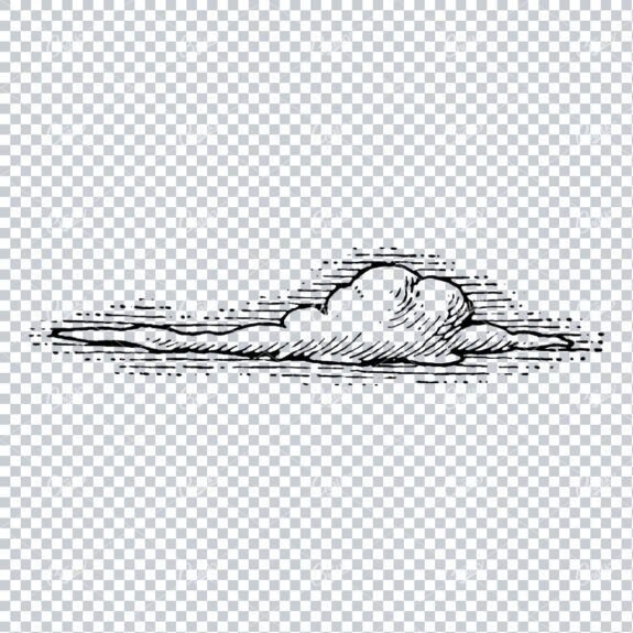 Drawing of a Single Cloud with Shade in the Background No.1