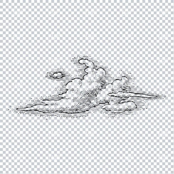 Drawing of a Single Cloud with Shade in the Background No.2