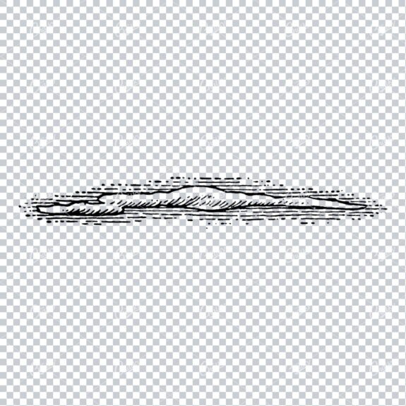Drawing of a Single Cloud with Shade in the Background No.4