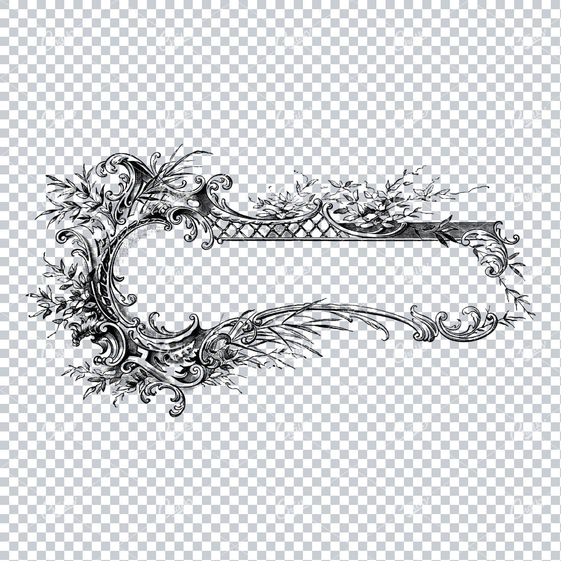 Decorative Vintage Illustration - Border / Frame Template No.128