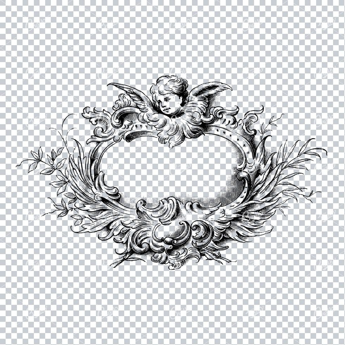 Decorative Vintage Illustration - Border / Frame Template No.134