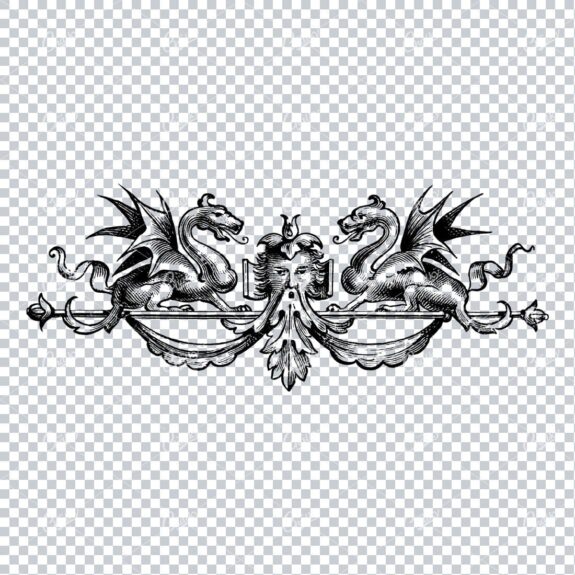Antique Flourished Line Art Design Element No.22