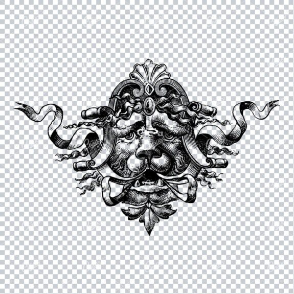 Antique Flourished Line Art Design Element No.23