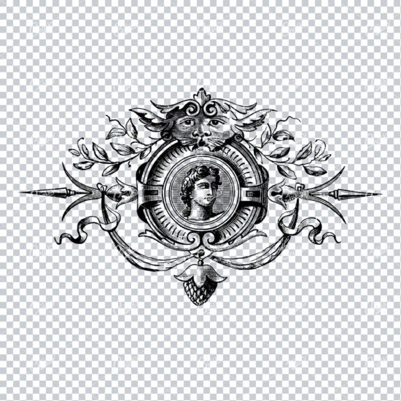 Antique Flourished Line Art Design Element No.24