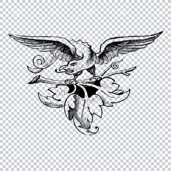 Antique Flourished Line Art Design Element No.26