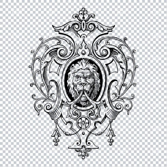 Antique Flourished Line Art Design Element No.29