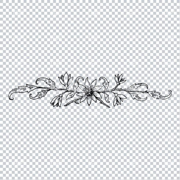 Antique Flourished Line Art Design Element No.31