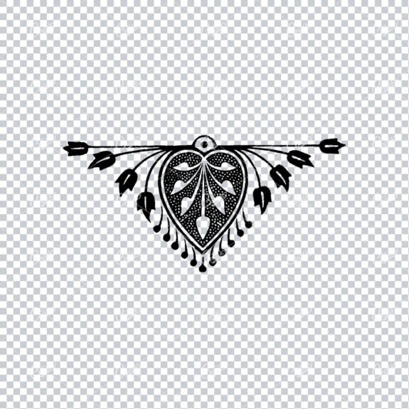 Antique Flourished Line Art Design Element No.36