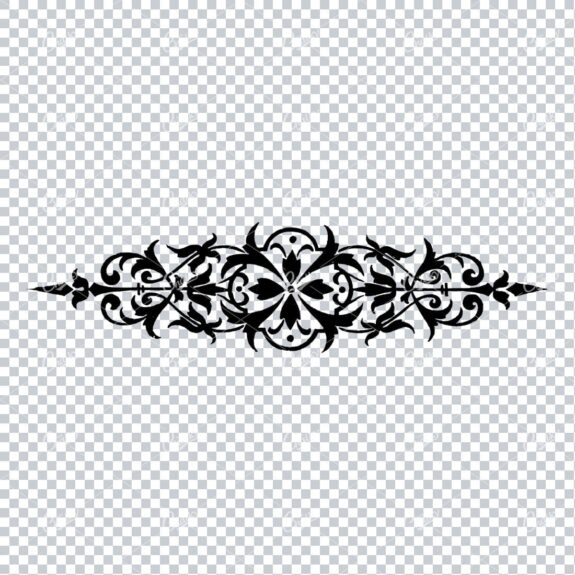 Antique Flourished Line Art Design Element No.38