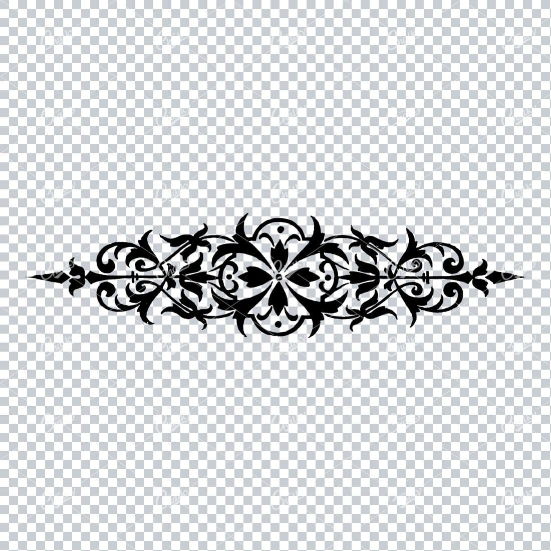 Antique Flourished Line Art Design Element No.38