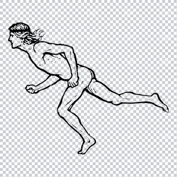 Line Art Illustration of a Man Mid Sprint