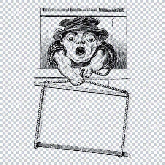 Vintage Marketing / Advertising Illustration with Banner Space for Text / Logo No.2
