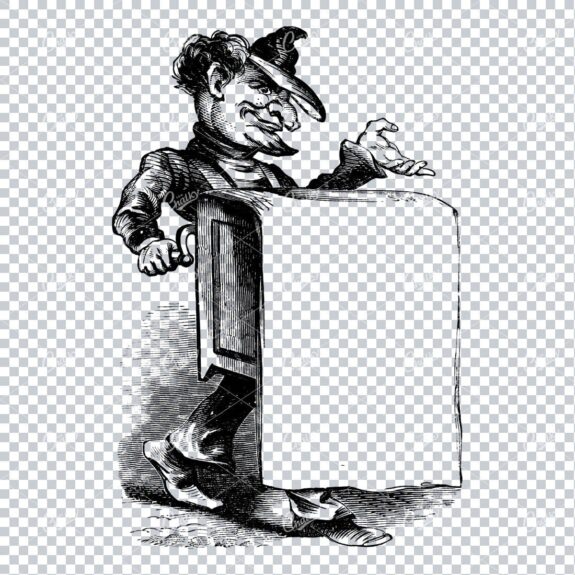 Vintage Marketing / Advertising Illustration with Banner Space for Text / Logo No.9