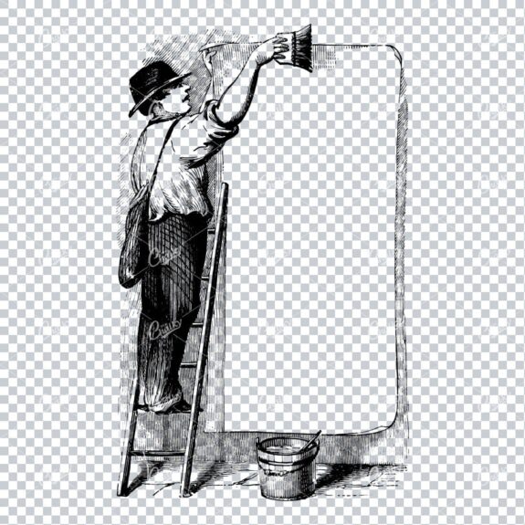 Vintage Marketing / Advertising Illustration with Banner Space for Text / Logo No.10