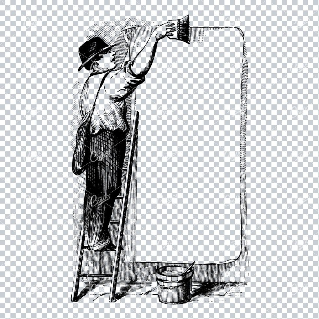 Vintage Marketing / Advertising Illustration with Banner Space for Text / Logo No.10