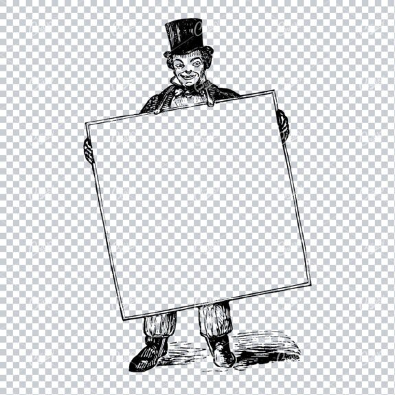 Vintage Marketing / Advertising Illustration with Banner Space for Text / Logo No.16
